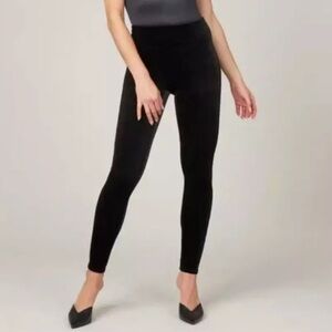 SPANX High Rise Velvet Leggings Black Size L Large